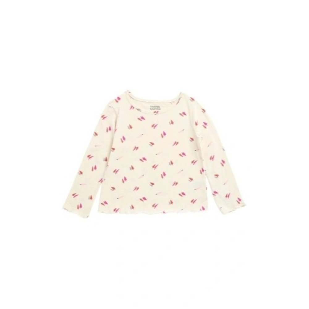 Harper Canyon Kids' Printed Long Sleeve T-shirt In Ivory Egret Forest Trees 3